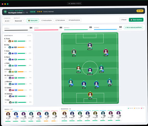 Tactics table